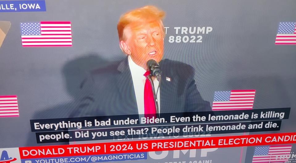 Viral Images Of Donald Trump Talking About Deadly Lemonade Are Fake