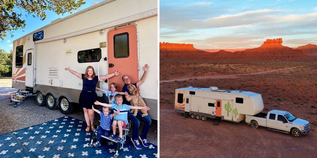 A family of 5 left Brooklyn to travel in an $18,000 RV full time. See inside their custom space.