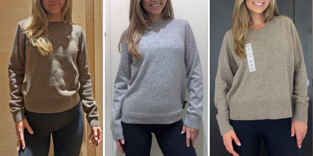 I tried on sweaters at Gap, Old Navy, and Banana Republic. I want my favorite one in every color.
